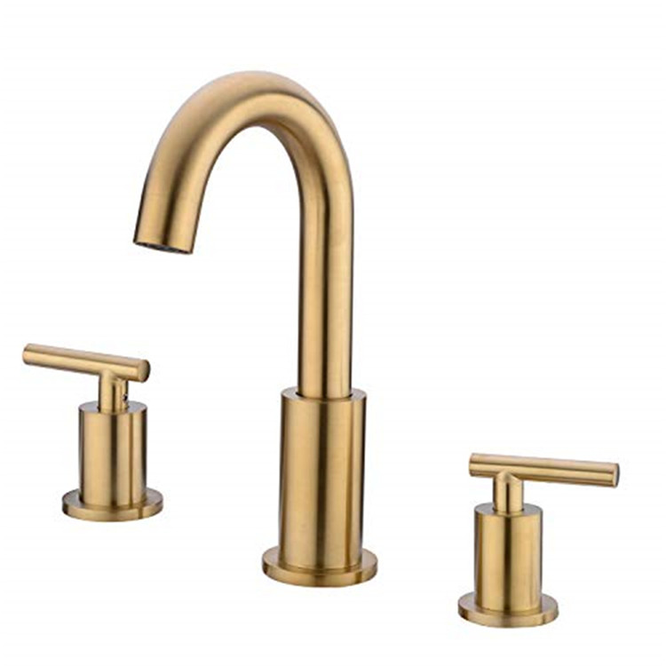 Vòi chậu lavabo, vòi bồn tắm màu vàng mờ Miken MKV-V03G