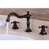 Vòi chậu lavabo vòi bồn tắm 3 lỗ mạ màu đen MK-225072B