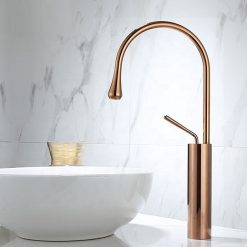 Vòi chậu lavabo vòi rửa bát mạ màu hồng vàng Rose Gold MK-480RG