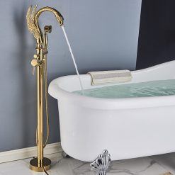 Sen cây đặt sàn thiên nga cho bồn tắm mạ màu vàng MK-51070G