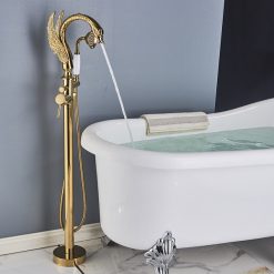 Sen cây đặt sàn thiên nga cho bồn tắm mạ màu vàng MK-51070GW