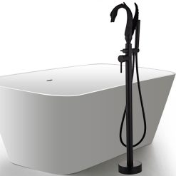 Sen cây đặt sàn thiên nga cho bồn tắm mạ màu đen MK-51071B