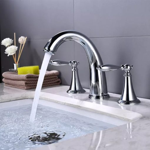 Vòi chậu lavabo vòi bồn tắm 3 lỗ mạ Crom MK-99061W