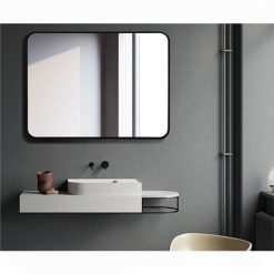 Gương nghệ thuật khung nhôm mạ màu đen KMD-6080B