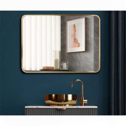 Gương nghệ thuật khung nhôm mạ vàng KMD-6080G