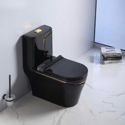 Bồn cầu 1 khối nghệ thuật màu đen Miken MKB-0894BL