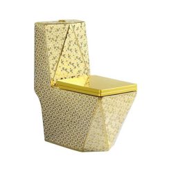 Bồn cầu mạ vàng hoa văn Miken MKB-2864G