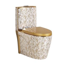 Bồn cầu mạ vàng hoa văn Miken MKB-2867G