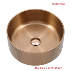 Chậu rửa lavabo Inox 304 màu vàng Miken MKC-3611CU