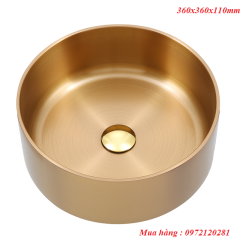 Chậu rửa lavabo Inox 304 màu vàng Miken MKC-3611G