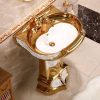 Chậu rửa lavabo nghệ thuật mạ vàng MKC-489