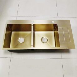 Chậu rửa bát Handmade Inox 304 mạ vàng Miken MKRB-10045GBC