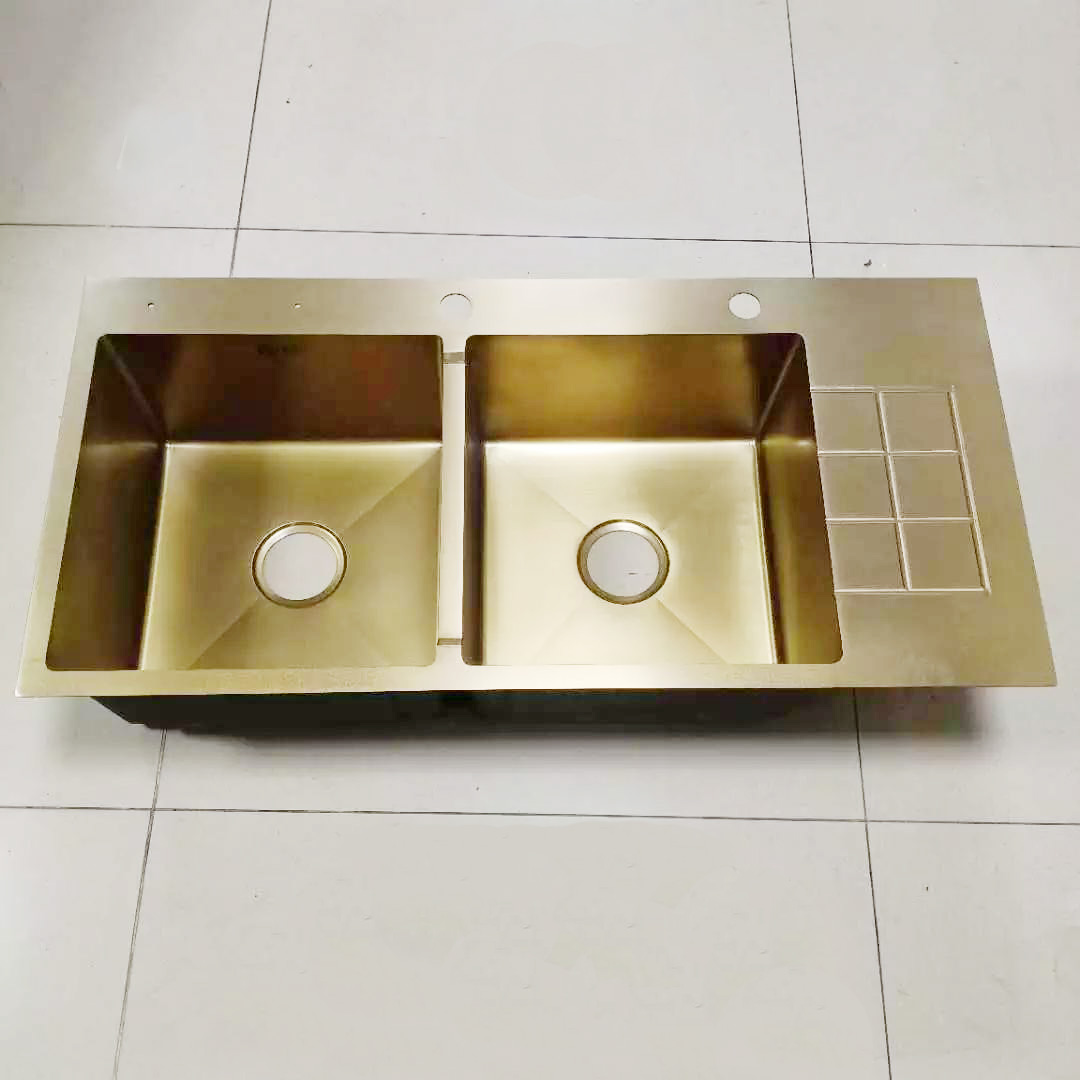 Chậu rửa bát Handmade Inox 304 mạ vàng Miken MKRB-10045GBC