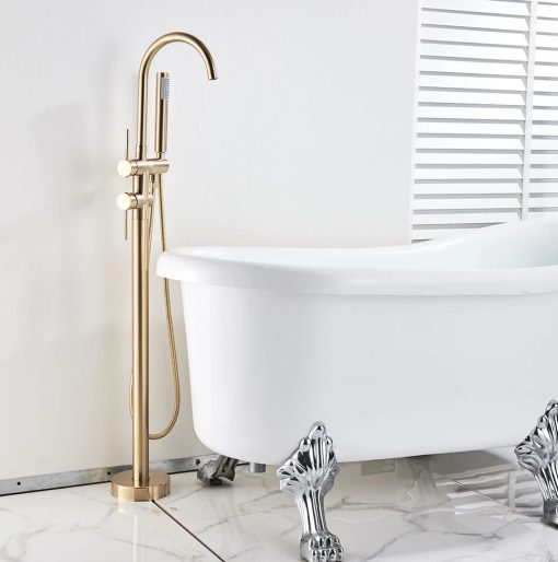 Sen cây đặt sàn bồn tắm mạ màu vàng MKS-099GM