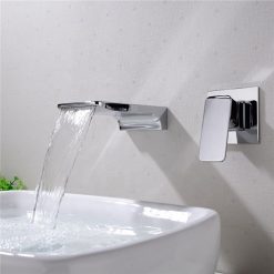 Vòi chậu lavabo âm tường màu chrome Miken MKV-600004