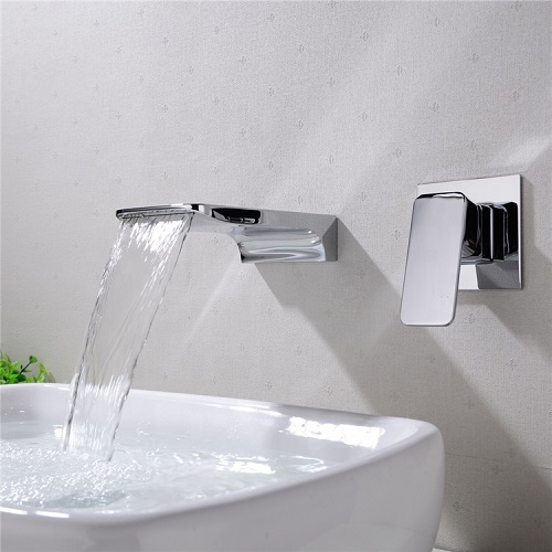 Vòi chậu lavabo âm tường màu chrome Miken MKV-600004
