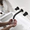Vòi chậu lavabo âm tường màu đen Miken MKV-600006B