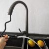 Vòi rửa bát dây rút nóng lạnh mạ màu ghi Miken MN-820K