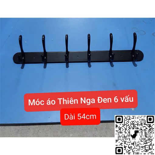 Móc áo màu đen 6 móc TN6B (54cm)