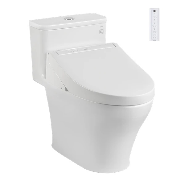 Bồn cầu 1 khối nắp rửa điện tử Washlet Toto MS857CDW15