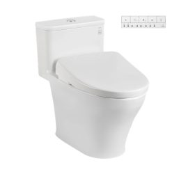 Bồn cầu 1 khối nắp rửa điện tử Washlet S7 Toto MS857CDW23