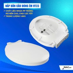 Nắp bồn cầu toilet đóng êm Inacom VT23