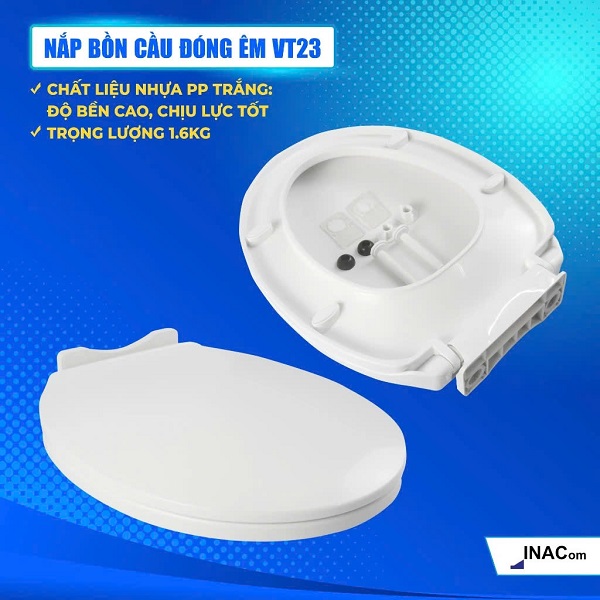 Nắp bồn cầu toilet đóng êm Inacom VT23