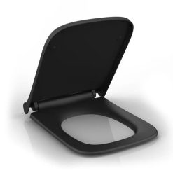 Nắp ngồi bồn cầu đóng êm màu đen hình vuông Miken MKN-0803