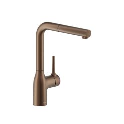 Vòi rửa bát nóng lạnh dây rút màu vàng đồng NOBILI MANIA NB217B