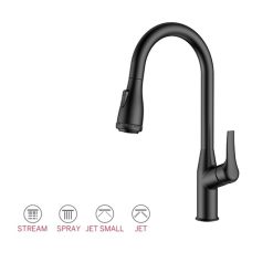 Vòi rửa bát nóng lạnh dây rút màu đen Paul Schmitt PA332KB