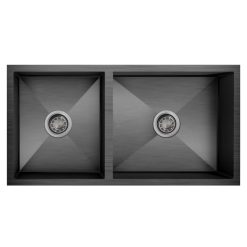 Chậu rửa bát 2 hố lệch Inox304 màu đen Pona PNI2-8745