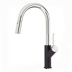 Vòi rửa bát nóng lạnh dây rút Konox Ponte Black