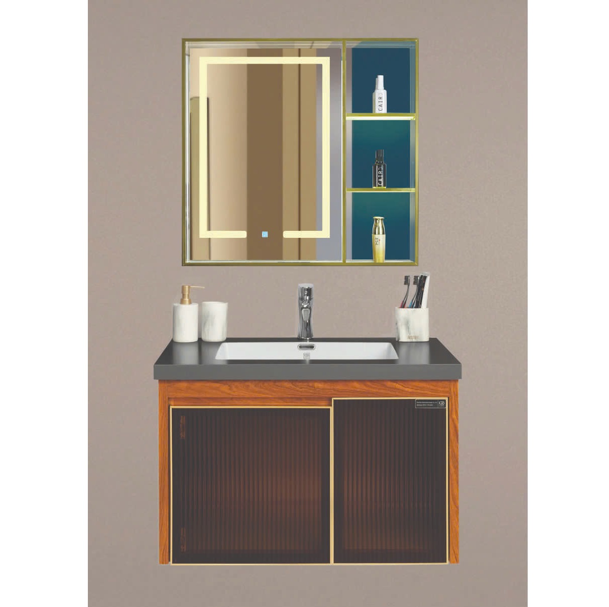 Bộ tủ chậu QB Cabinet QG8009-QS280G-QT001
