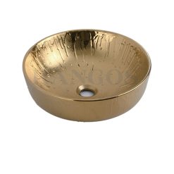 Chậu rửa lavabo đặt bàn màu vàng Rangos RG-DE8002