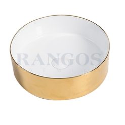 Chậu rửa lavabo đặt bàn mạ vàng Rangos RG-DE8003