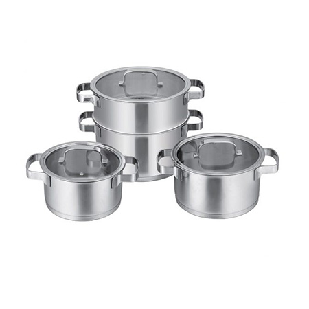 Bộ nồi 3 chiếc kèm xửng hấp Rapido RK182024S-1