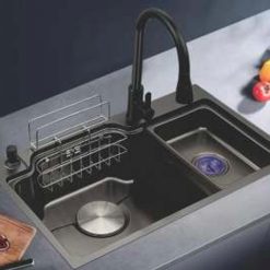 Chậu rửa bát 1 hố màu đen Royal Join RA-35A7545