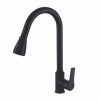 Vòi rửa bát nóng lạnh màu đen dây rút Royal Join RA-9337