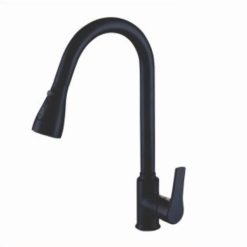 Vòi rửa bát nóng lạnh màu đen dây rút Royal Join RA-9337