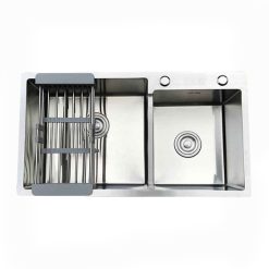Chậu rửa bát Inox 2 hố lệch Lucky Tân Mỹ S8245R