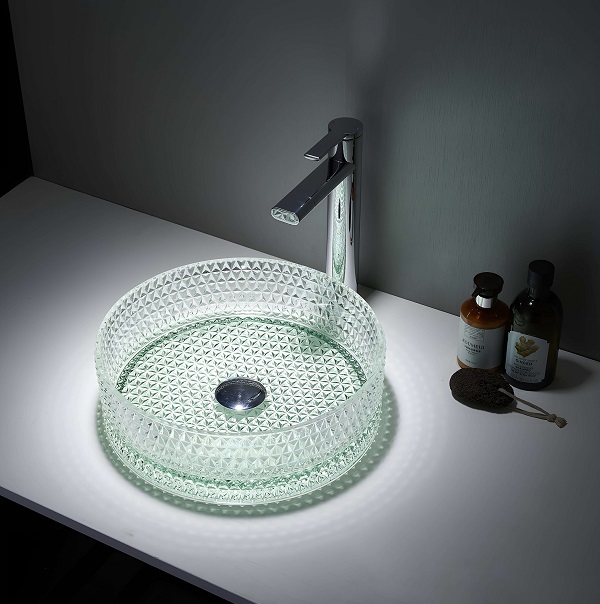 Chậu rửa lavabo đặt bàn pha lê HANJIN HJ-50CR