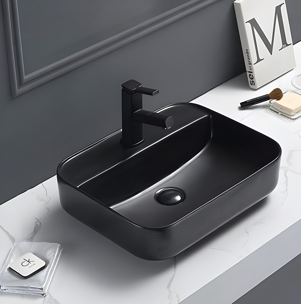 Chậu rửa lavabo đặt bàn màu đen HANJIN HJ-718