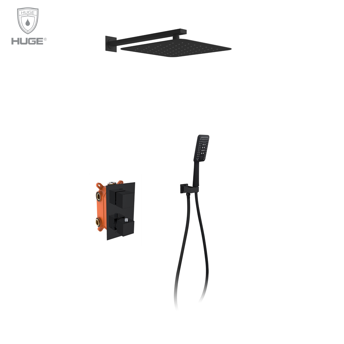 Sen tắm nhiệt độ âm tường màu đen Huge H-ST066B