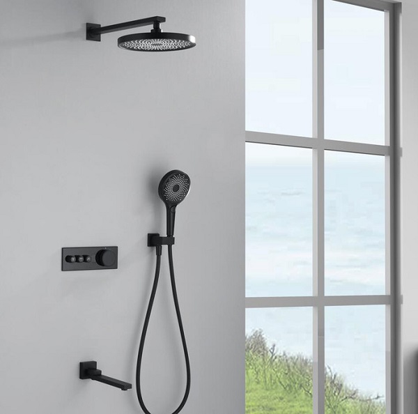 Sen tắm nhiệt độ âm tường màu đen Miken MJS32B