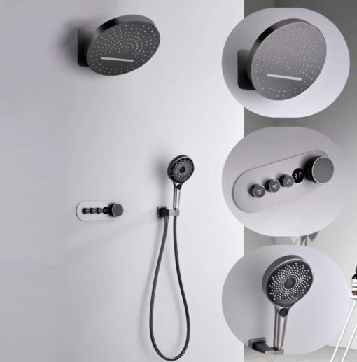 Sen tắm nhiệt độ âm tường màu ghi Miken HI52980GR
