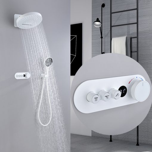 Sen tắm nhiệt độ âm tường màu trắng Miken HI52980W (Bát 320x320mm)