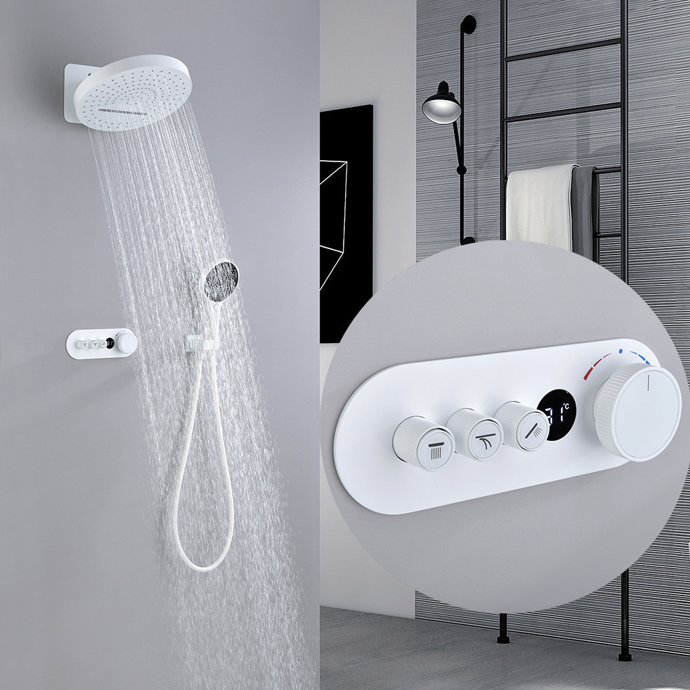 Sen tắm nhiệt độ âm tường màu trắng Miken HI52980W (Bát 320x320mm)