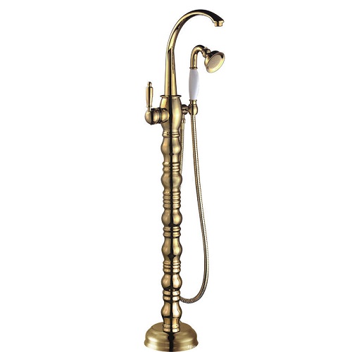 Sen cây đặt sàn bồn tắm mạ màu vàng MKS-099