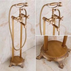 Sen cây mạ đồng cổ đặt sàn bồn tắm Miken MK-0993GD