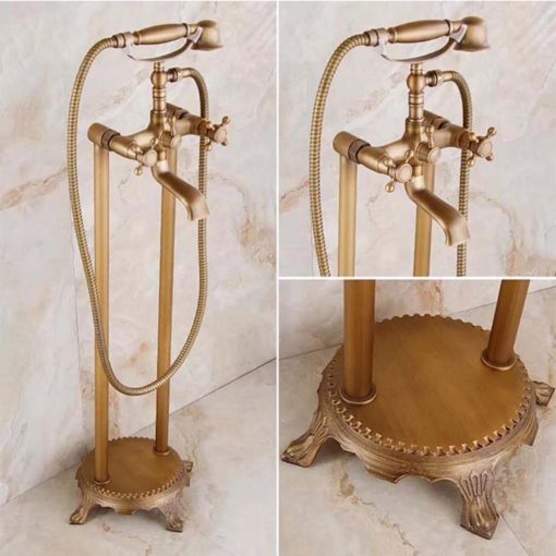 Sen cây mạ đồng cổ đặt sàn bồn tắm Miken MK-0993GD